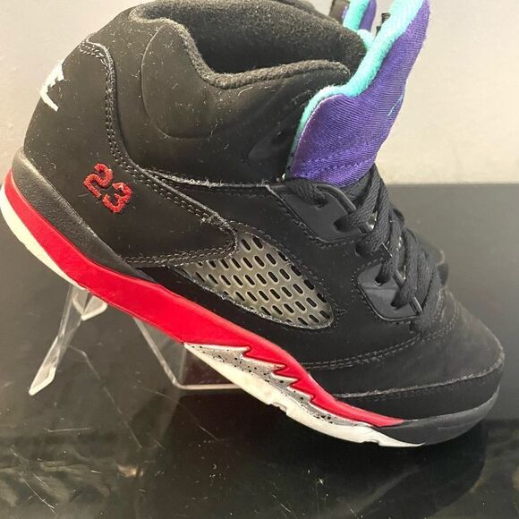 Nike Air Jordan 5 Retro "Top 3" Black Fire Red Metallic GrapePS SZ 1Y CZ2990-001 - Picture 3 of 14